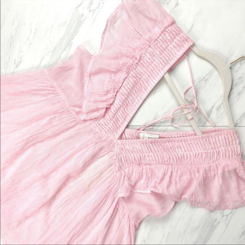 Lucky Brand | Pink Stripe Babydoll Blouse S NWT